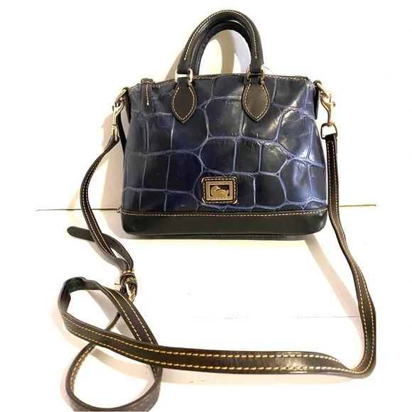 Dooney bourke Elegant navy blue black leather crossbody Handbag - Picture 8 of 8